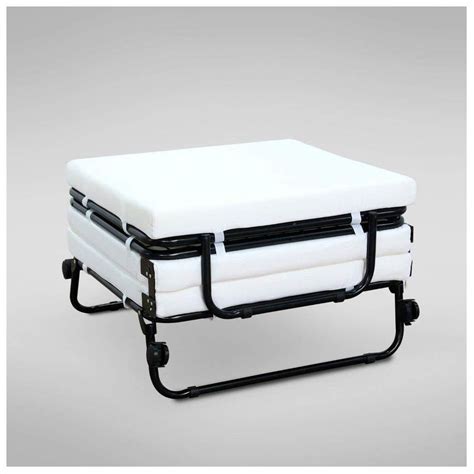 zimtown folding bed mattress metal rollaway guest bed adults heavy duty wheels easy storage
