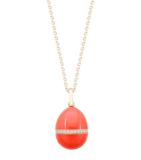 Fabergé Rose Gold Diamond And Ruby Essence Neon Egg Pendant Necklace Harrods Uk