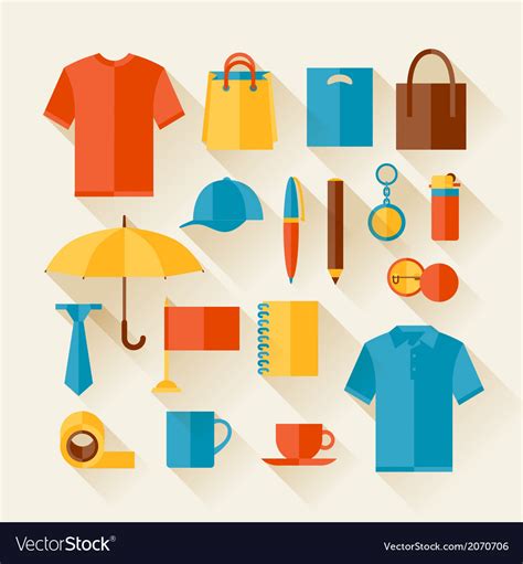 Icon Set Promotional Ts And Souvenirs Vector Image