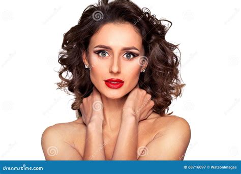 Beautiful Nude Fashion Female Model With Professional Makeup Stock