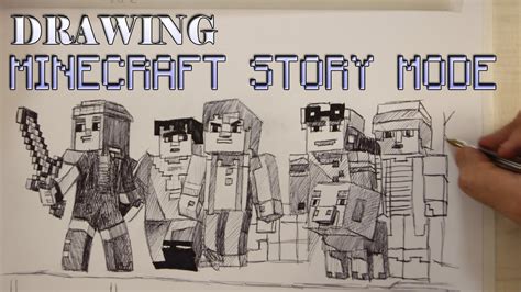 Learn how to draw minecraft story mode pictures using these outlines or print just for coloring. Drawing Minecraft Story Mode time lapse - YouTube