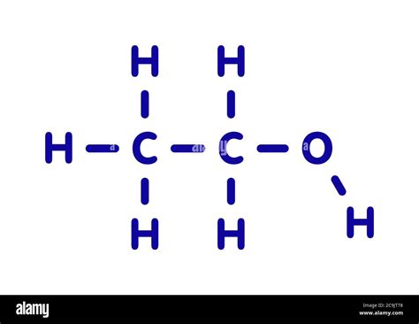 Alcohol Ethanol Ethyl Alcohol Molecule Chemical Structure Blue