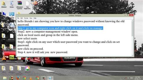 Use password reset disk to get into a locked computer. How to change windows password without using the old ...