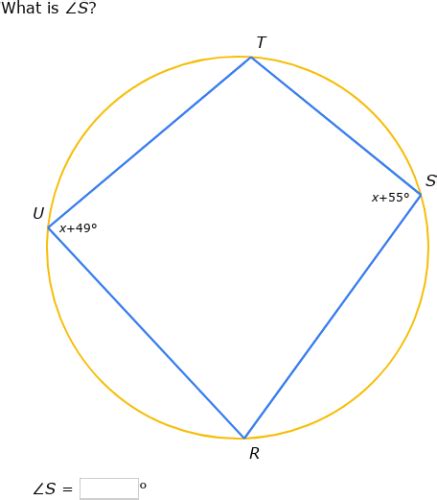 If a quadrilateral inscribed in a circle, then its opposite angles are supplementary. IXL - Angles in inscribed quadrilaterals (Year 10 maths ...