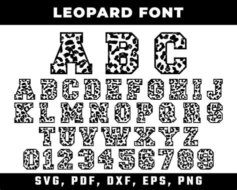Leopard Font Svg Leopard Font For Cricut Leopard Font Png Etsy Finland