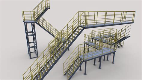 Industrial Stairs Modular 2 Buy Royalty Free 3d Model By 32cm