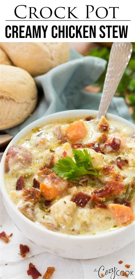 It's a simple combination of ingredients we prefer boneless chicken thighs because there's no need to separate meat from bones, and no risk of bones in the stew. This thick and creamy chicken stew recipe is easy to make right in the Crock Rot! It's loaded w ...