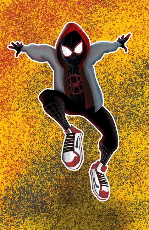 Miles Morales Spider Man Graffiti Style Fan Art With Air Jordans Etsy