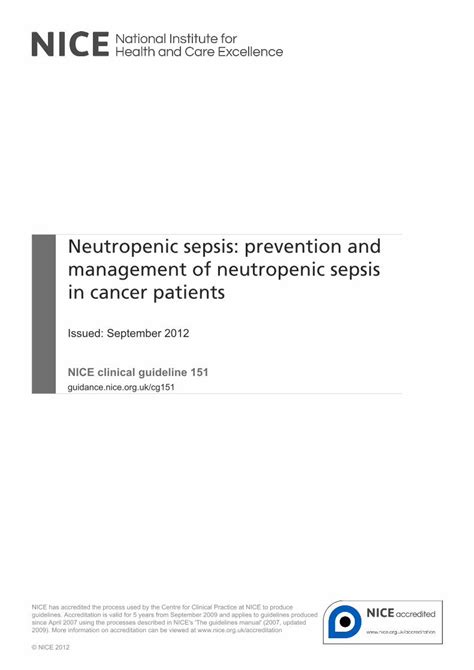 Pdf Neutropenic Sepsis Prevention And Management Of · Features