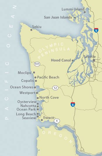 32 Washington Coastal Towns Map Maps Database Source