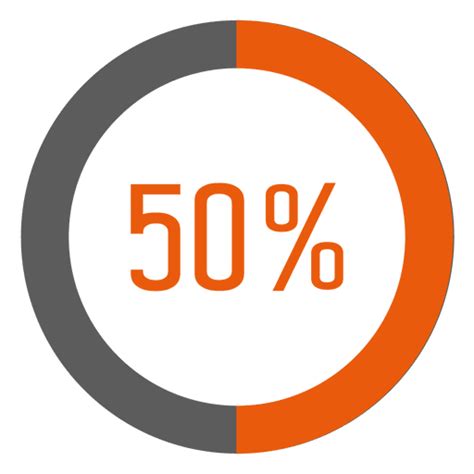 50 Percent Orange Ring Infographic Transparent Png And Svg Vector File