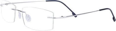 unisex frameless reading glasses 2 0 lightweight stainless steel frame case silver amazon