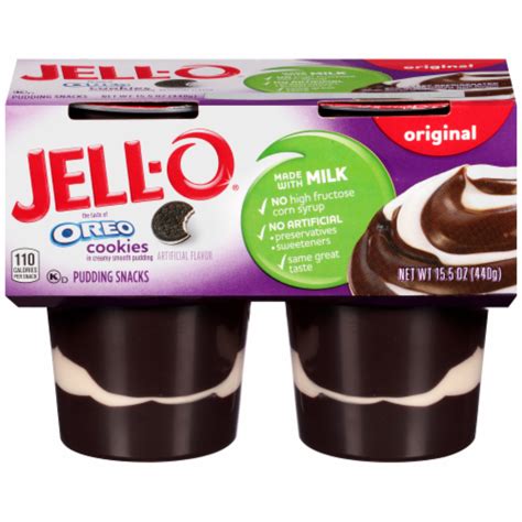 Jell O Ready To Eat Oreo Pudding Snacks 4 Ct 388 Oz Marianos