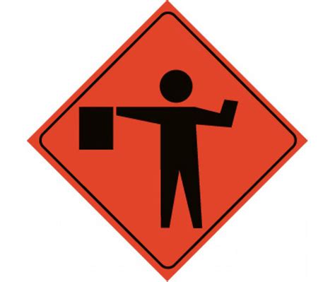 Reflective Roll Up Flagger Ahead Sign Esafety Supplies Inc