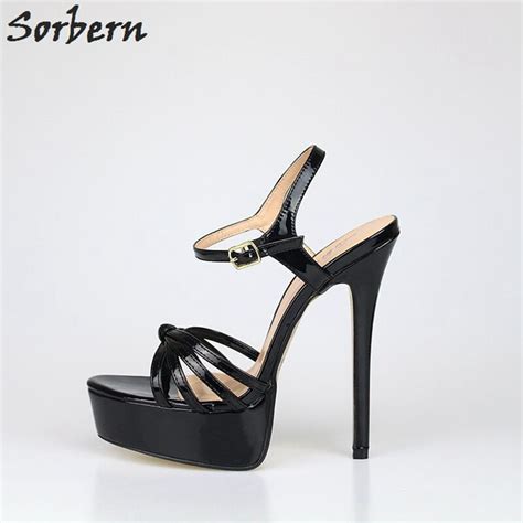 sorbern big size 40 48 unisex sandals 16cm high heels open toe platforms womens shoes size 48