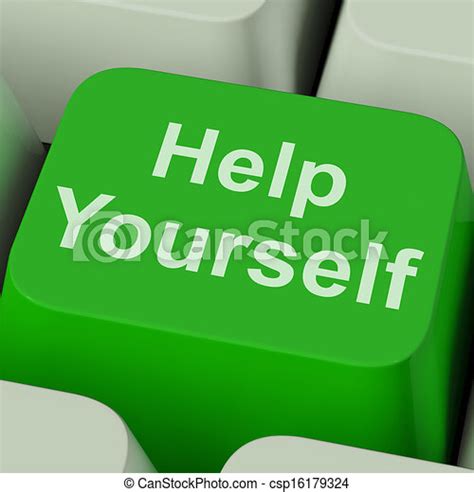 Clip Art Of Help Yourself Key Shows Self Improvement Online Help