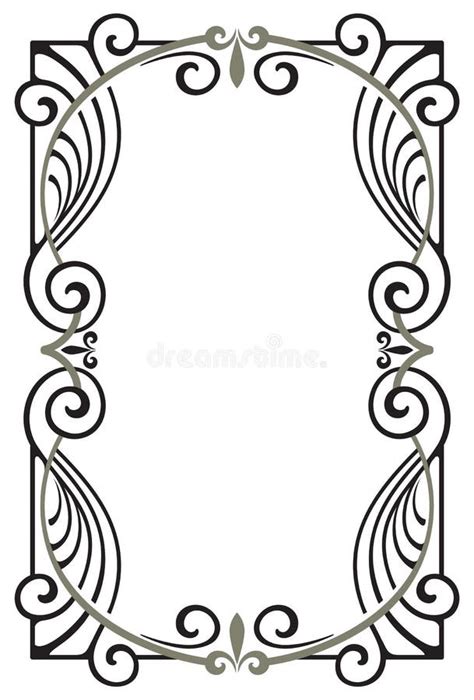 Decorative Retro Frame In Art Nouveau Style Stock Vector