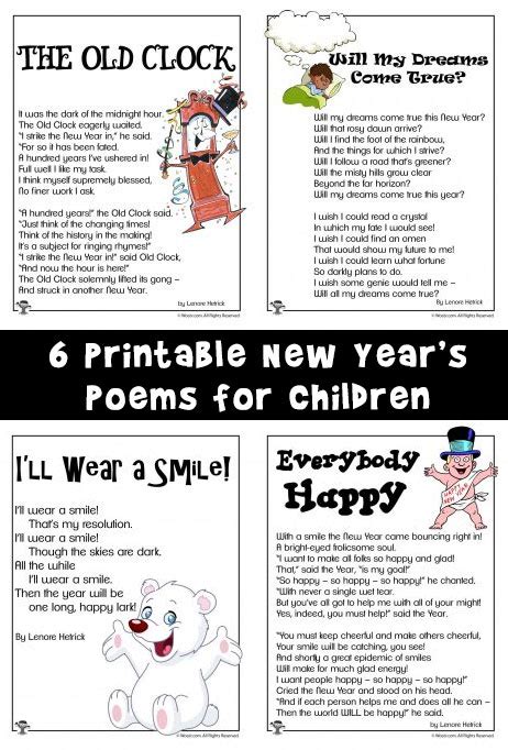 New Years Poems For Kids Woo Jr Kids Activities Childrens