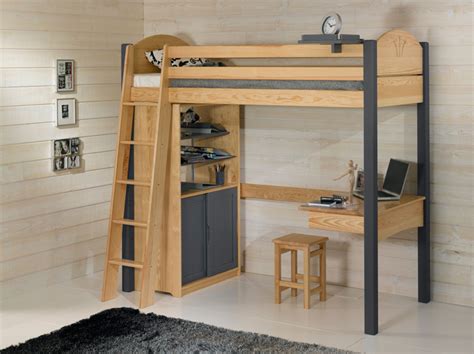 Tr�s chic contemporaine, elle cache de nombreux rangements. Lit mezzanine avec Bureau - Dcopin | Secret de Chambre