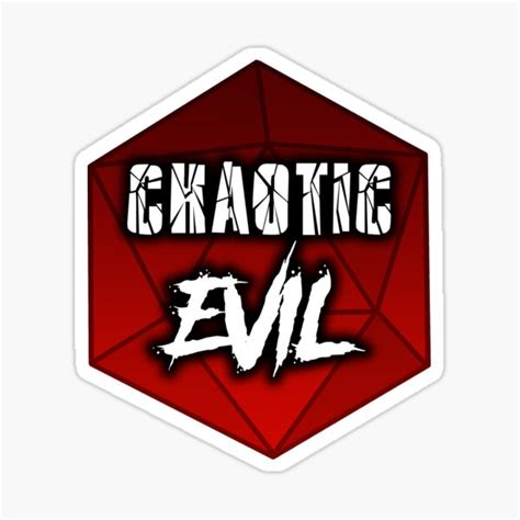 Chaotic Evil Alignment D20 Sticker For Sale By Edmeadart Redbubble