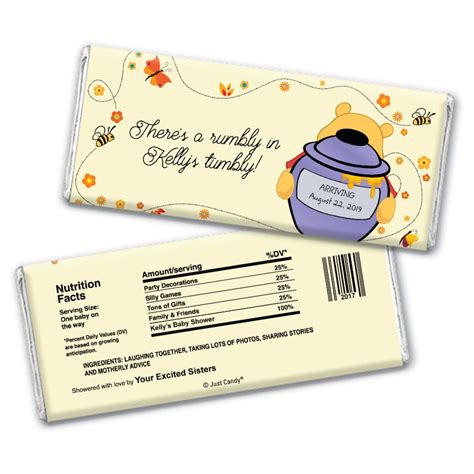 Baby Shower Personalized Chocolate Bar Wrappers Honey