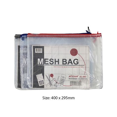Astar Translucent Mesh Bag Mesh Pouch With Zipper Document Folder