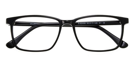 Mens Rectangle Eyeglasses Full Frame Titanium Black Ft0235