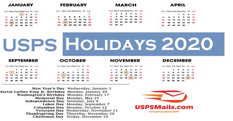 🏤 Post Office Holidays 2020 Usps Holiday Schedule