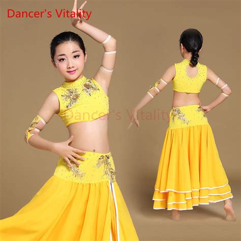Dancer S Vitality Two Color Chil Ren Orential Belly Dance Clothes 4 Pieces Bollywood Dance