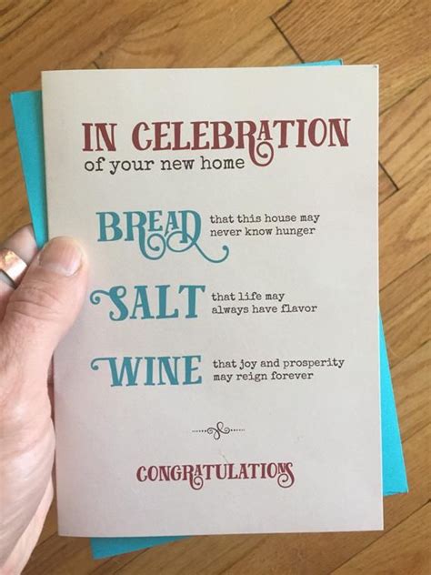 Printable Bread Wine Salt Housewarming Poem