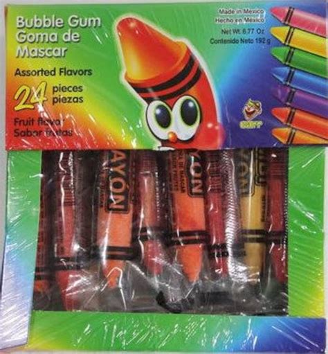 Bubble Gum Crayons Full Box Of 24 Assorted Color Crayons You Etsy