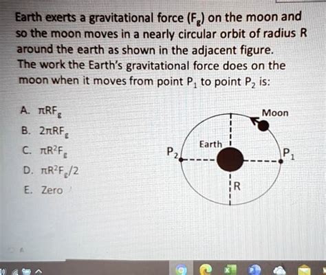 Solved Earth Exerts A Gravitational Force F On The Moon And So The