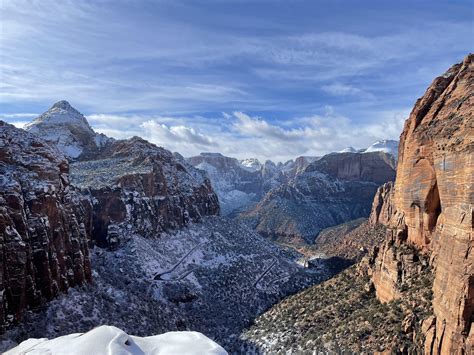 Zion National Park After Rare Snowfall Rbeamazed