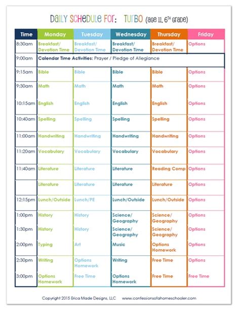 Maybe you would like to learn more about one of these? 2015 6th Grade Homeschool Schedule - Confessions of a ...