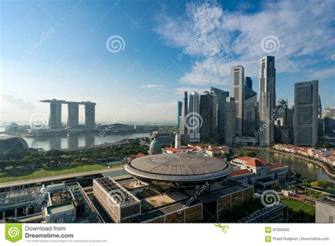 Panorama Van Van Bedrijfs Singapore Districtshorizon En Singapore Sk