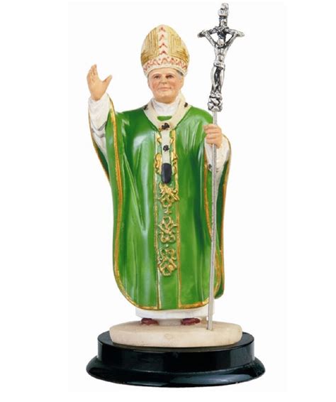 Trinx 5h Pope John Paul Ii Wearing Green Robe With Papal Ferula
