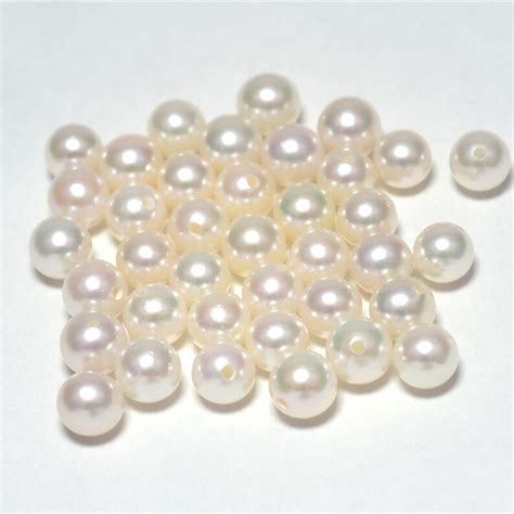 Akoya Loose Pearl Beads 45 5mm Half Drilled Bulk Pearls For Etsy