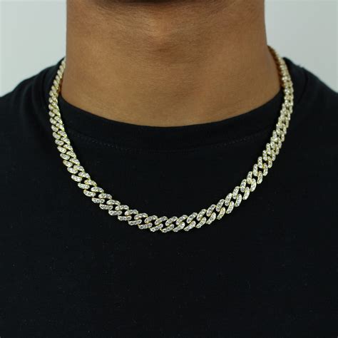 Mm Iced Out Cuban Link Chain In Gold Jewlz Express