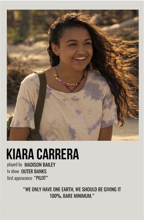 Minimal Polaroid Character Poster For Kiara Carrera From Outer Banks Outer Banks Style Outer