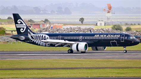 An Air New Zealand A321neo With All Black Livery Arriving At Auckland