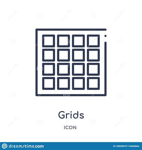 Linear Grids Icon From Geometric Figure Outline Collection Thin Line