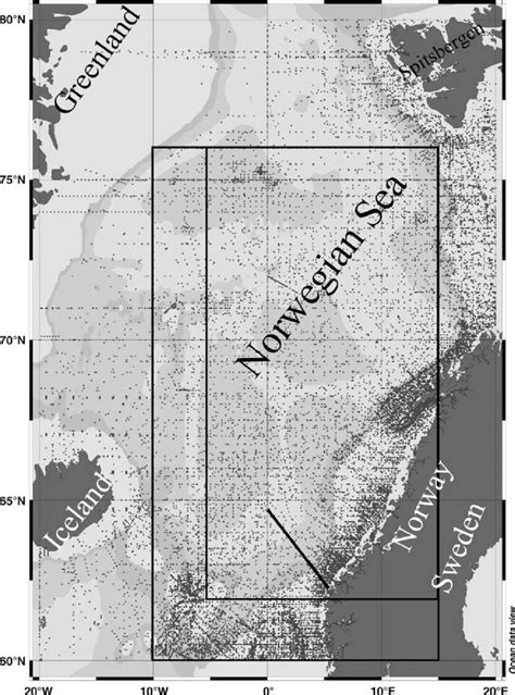 The Norwegian Sea Showing The Location Of The 59 496 Hydrographic