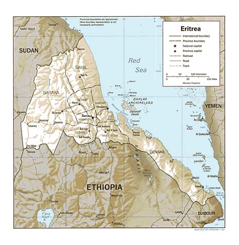 Eritrea, country of the horn of africa, located on the red sea. Detailed political and administrative map of Eritrea with ...