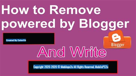 Here you will find unique ways to remove this blogger attribution from your blogger blog. How To Remove Powered by Blogger - YouTube