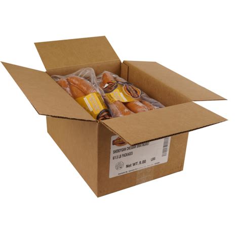 Fully Cooked Natural Casing Cheddar Bratwurst 615 Lb Packages