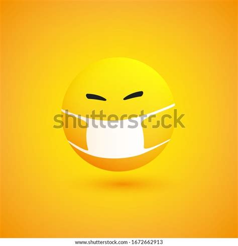 Vektor Stok Mischievous Emoji Simple Shiny Happy Emoticon Tanpa