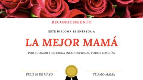 Diploma para mamá en PDF para imprimir Unión CDMX