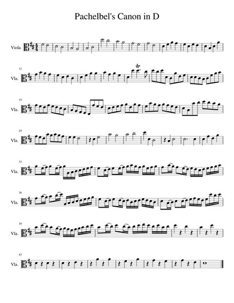 Canon In D Viola Sheet Music For Violin Viola Cello Download Free