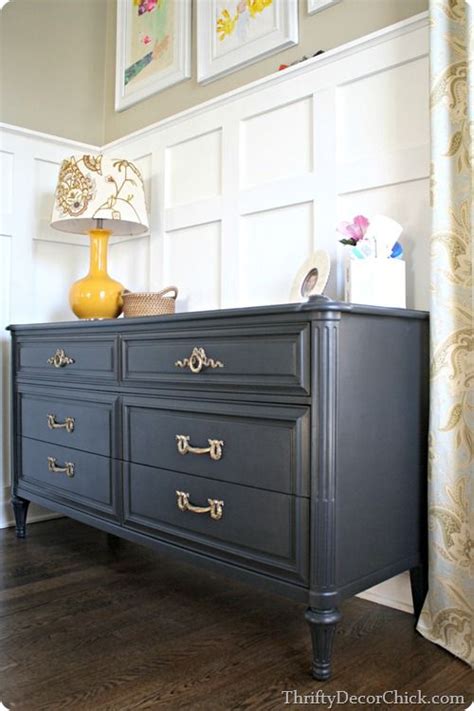 And of course as soon as i seen it, i seen the potential! A painted black dresser with brass hardware. (Graphite by ...