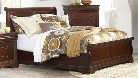 Chateau Vintage Cherry King Sleigh Bed B4800 61h 61f 61r Largo Furniture